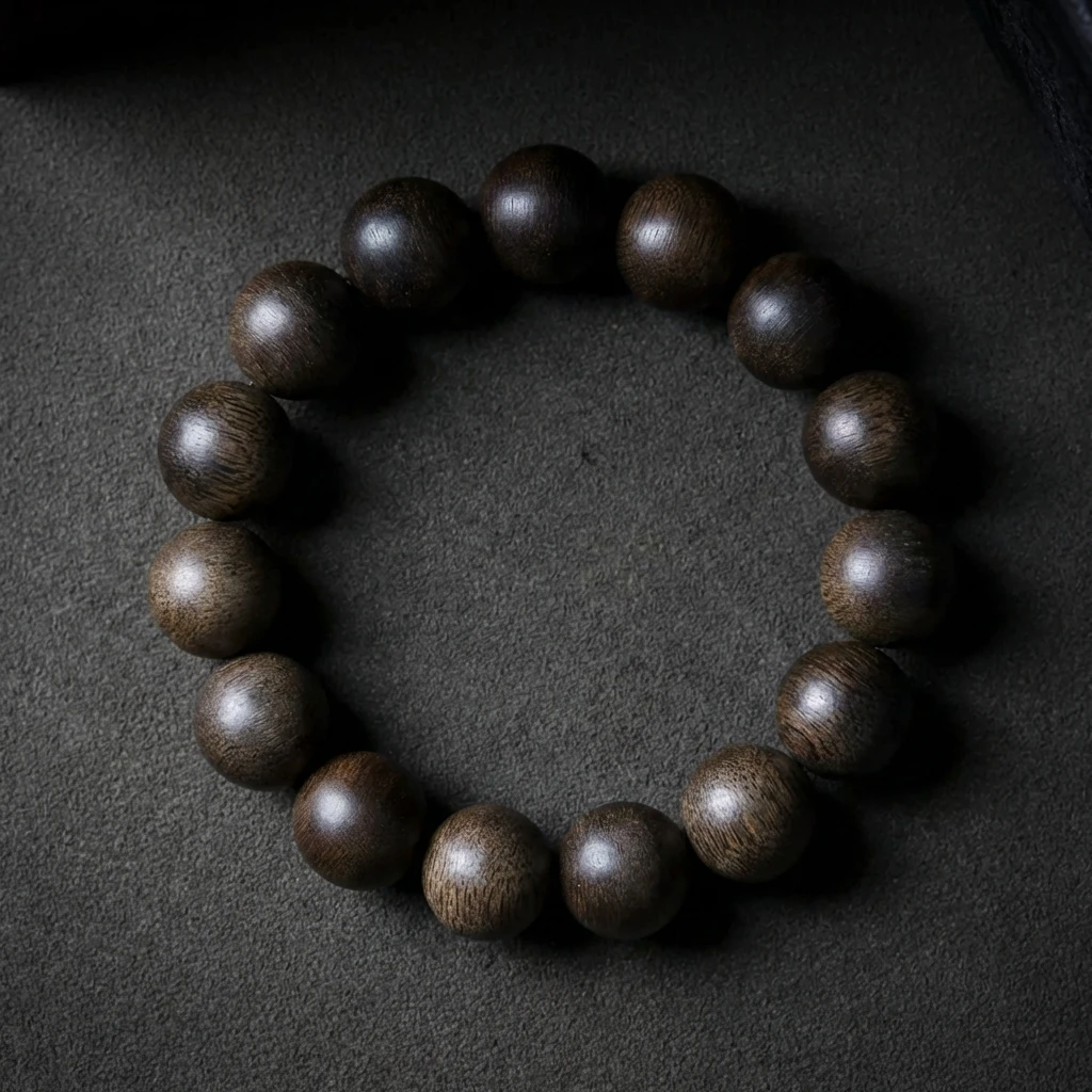Natural Agarwood Bracelet 14mm Oud Wood Beads - Scented Round Wood Bracelet for Men and Women, Meditation Prayer Mala Jewelry, High-Grade Handmade Natural Wood Gift with Elegant Box - Image 7