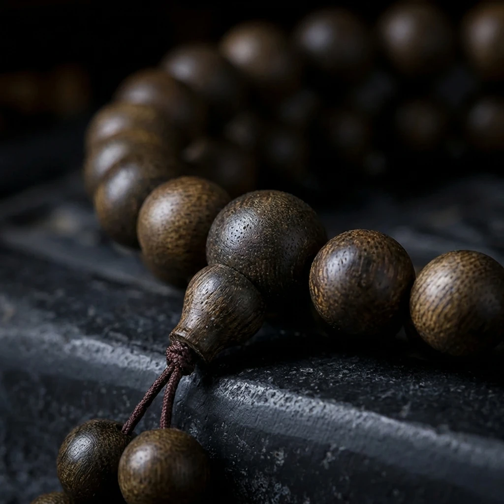 Natural Agarwood 108 Mala Beads 8mm Sinking Grade Aloeswood Prayer Beads for Meditation Yoga Buddhist Rosary Necklace Authentic Oud Wood Jewelry for Men Women Calm Mindfulness Spiritual Gift - Image 3