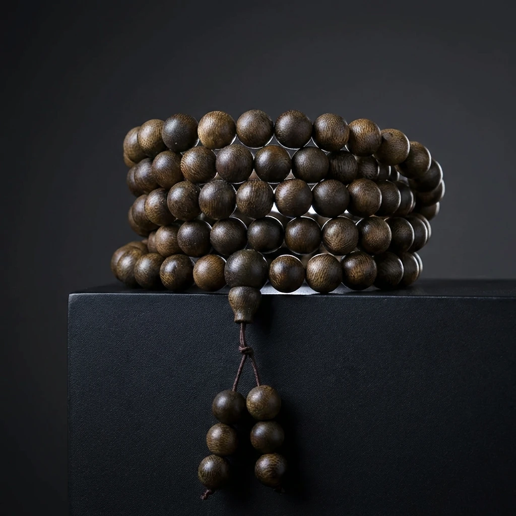 Natural Agarwood 108 Mala Beads 8mm Sinking Grade Aloeswood Prayer Beads for Meditation Yoga Buddhist Rosary Necklace Authentic Oud Wood Jewelry for Men Women Calm Mindfulness Spiritual Gift - Image 5