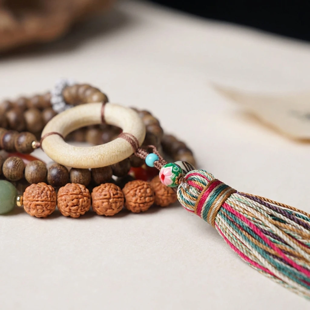 hist Prayer Mala Beads Necklace, Natural Fragrant Wood Crossbody Chain JewelrySpirituality & Meditation-8mm Multi-loop Budd - Image 2