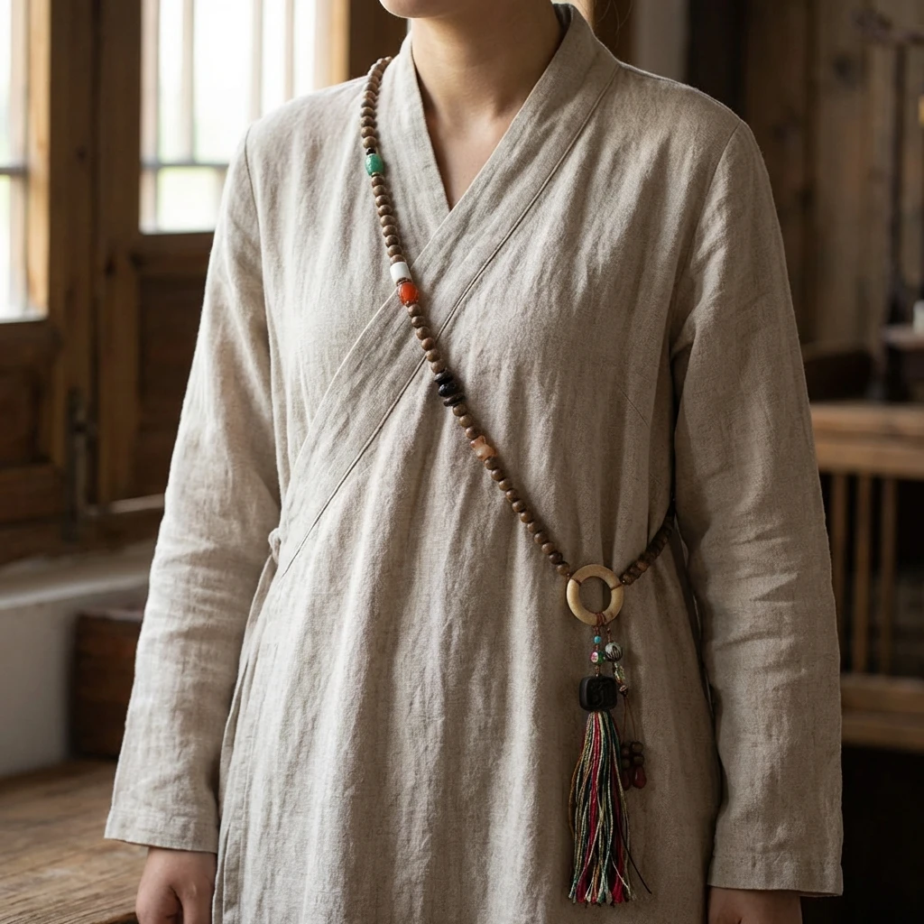 hist Prayer Mala Beads Necklace, Natural Fragrant Wood Crossbody Chain JewelrySpirituality & Meditation-8mm Multi-loop Budd - Image 4