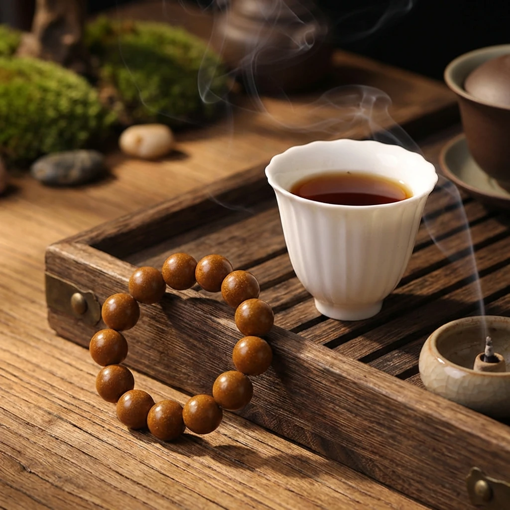 Natural Chinese Herbal Medicine Bracelet, Handmade Aromatic Incense Beads for Meditation and Stress Relief, Sandalwood and Clove Infused Zen Buddhist Prayer Beads for Men and Women, Wellness Gift - Image 3