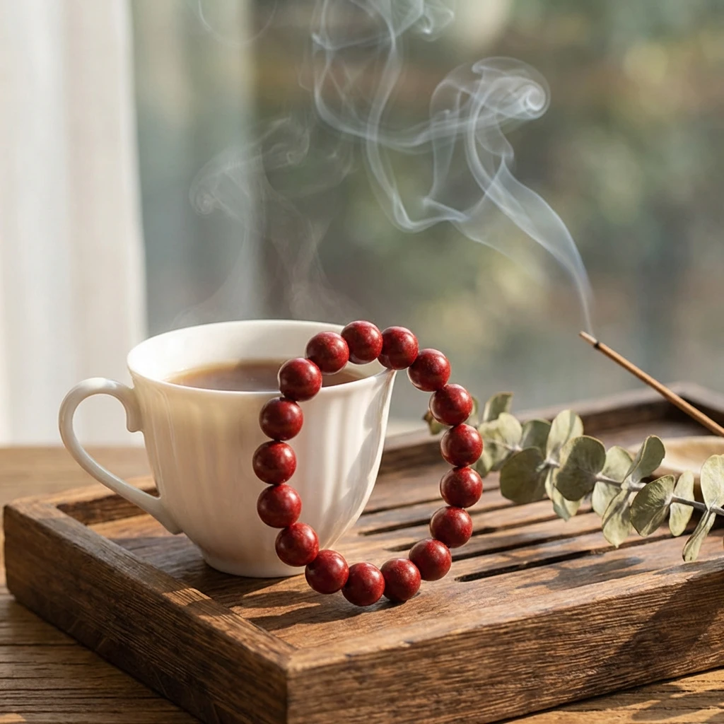 Natural TCM Agarwood Sandalwood Bracelet, Handmade Buddhist Prayer Beads for Men Women, Traditional Chinese Herbal Incense Beads with Frankincense and Benzoin, Meditation Yoga Zen Wellness Gift - Image 3