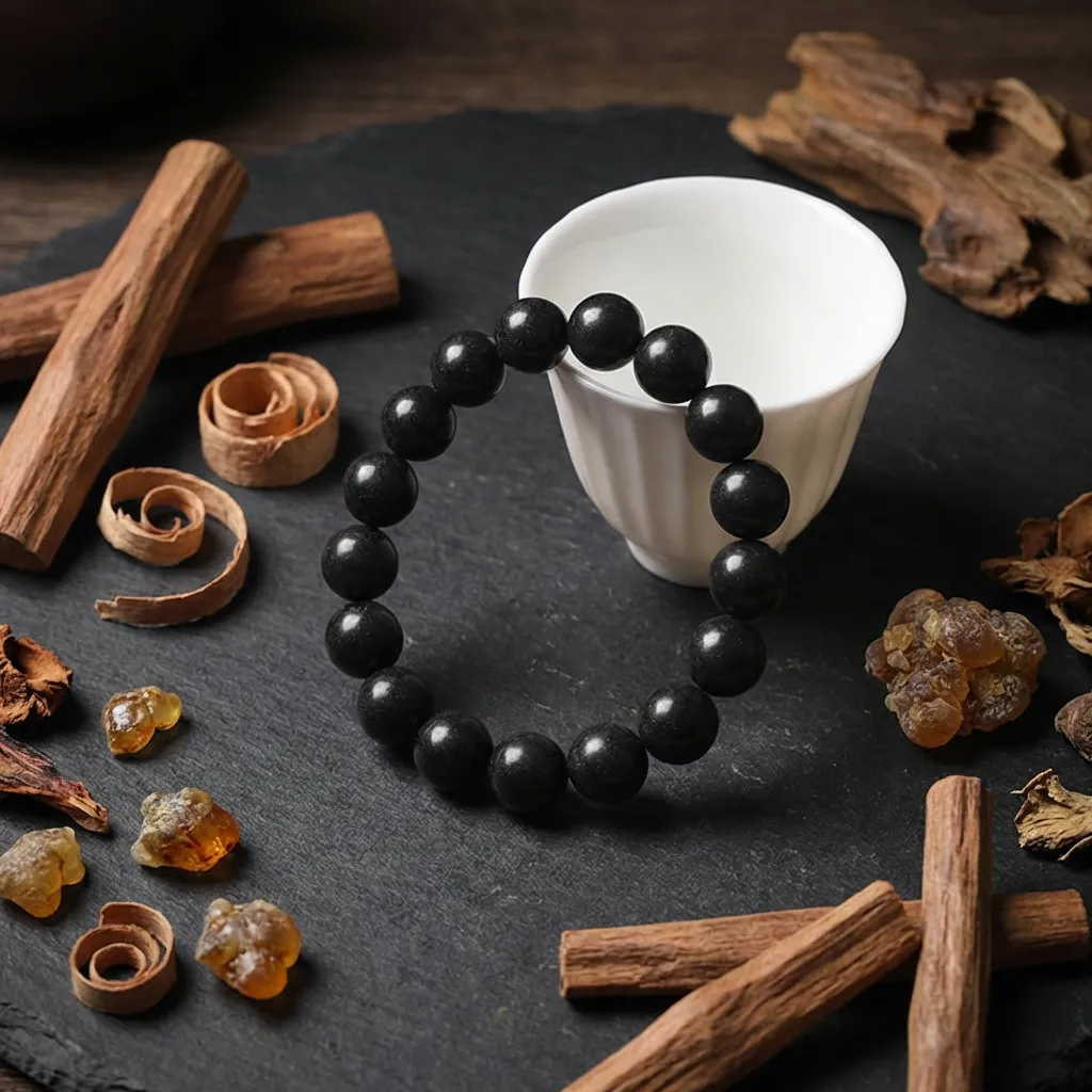 Handmade Natural Chinese Herbal Bracelet for Women Men - Aromatherapy Sandalwood Frankincense Scrophularia Incense Beads - Traditional Meditation Prayer Jewelry Gift for Stress Relief - Image 5