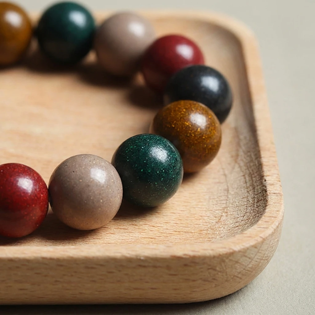 Natural Chinese Herbal Incense Bracelet for Men Women - Five Elements Handmade Meditation Prayer Beads - Traditional Ancient Method Fragrance Jewelry for Healing Wellness Spiritual Gift Idea - Image 3