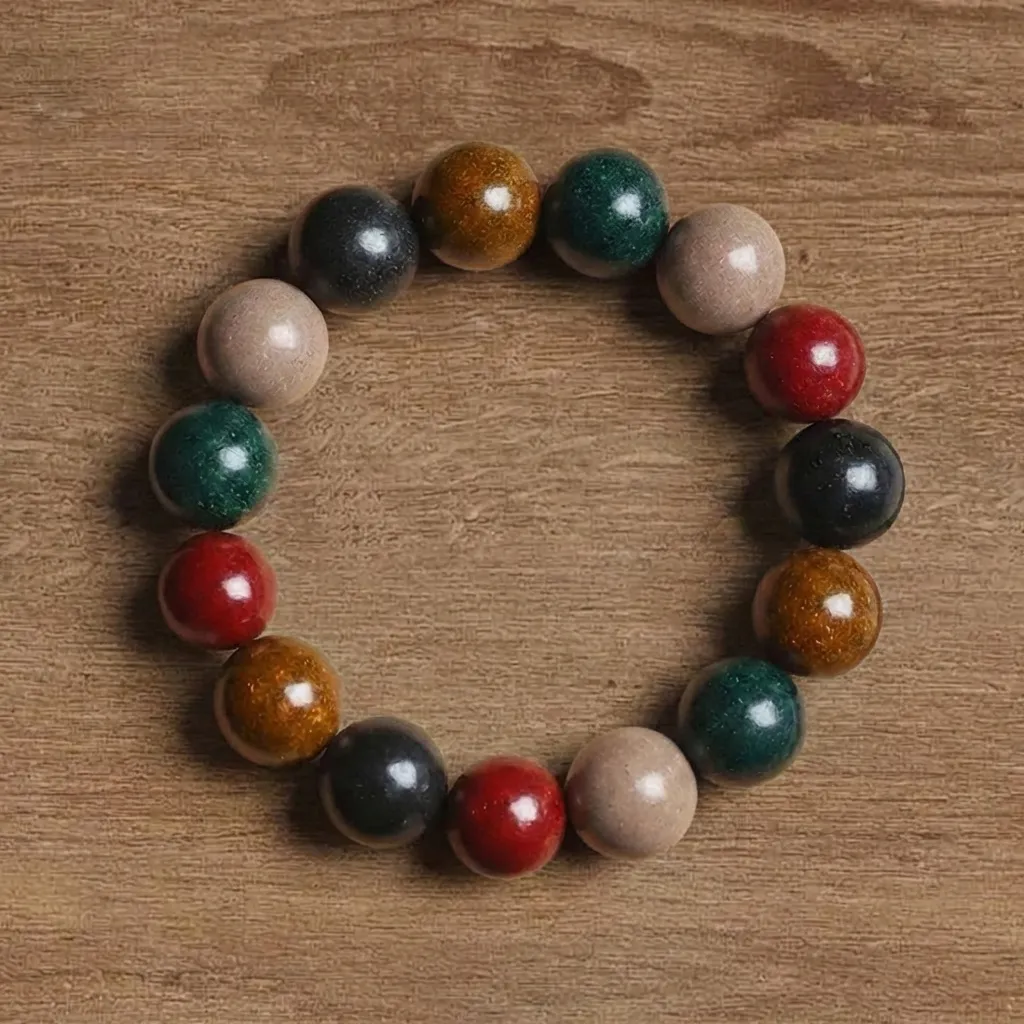 Natural Chinese Herbal Incense Bracelet for Men Women - Five Elements Handmade Meditation Prayer Beads - Traditional Ancient Method Fragrance Jewelry for Healing Wellness Spiritual Gift Idea