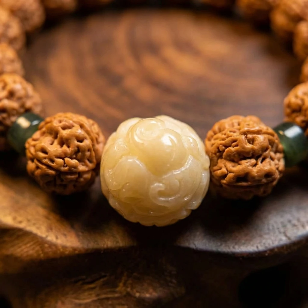 Handmade Nepal Rudraksha Bracelet for Men Women - 11mm Natural Buddhist Prayer Beads Mala - Tibetan Ethnic Style Zen Yoga Meditation Jewelry - Sacred Spiritual Protection Amulet Gift - Image 2