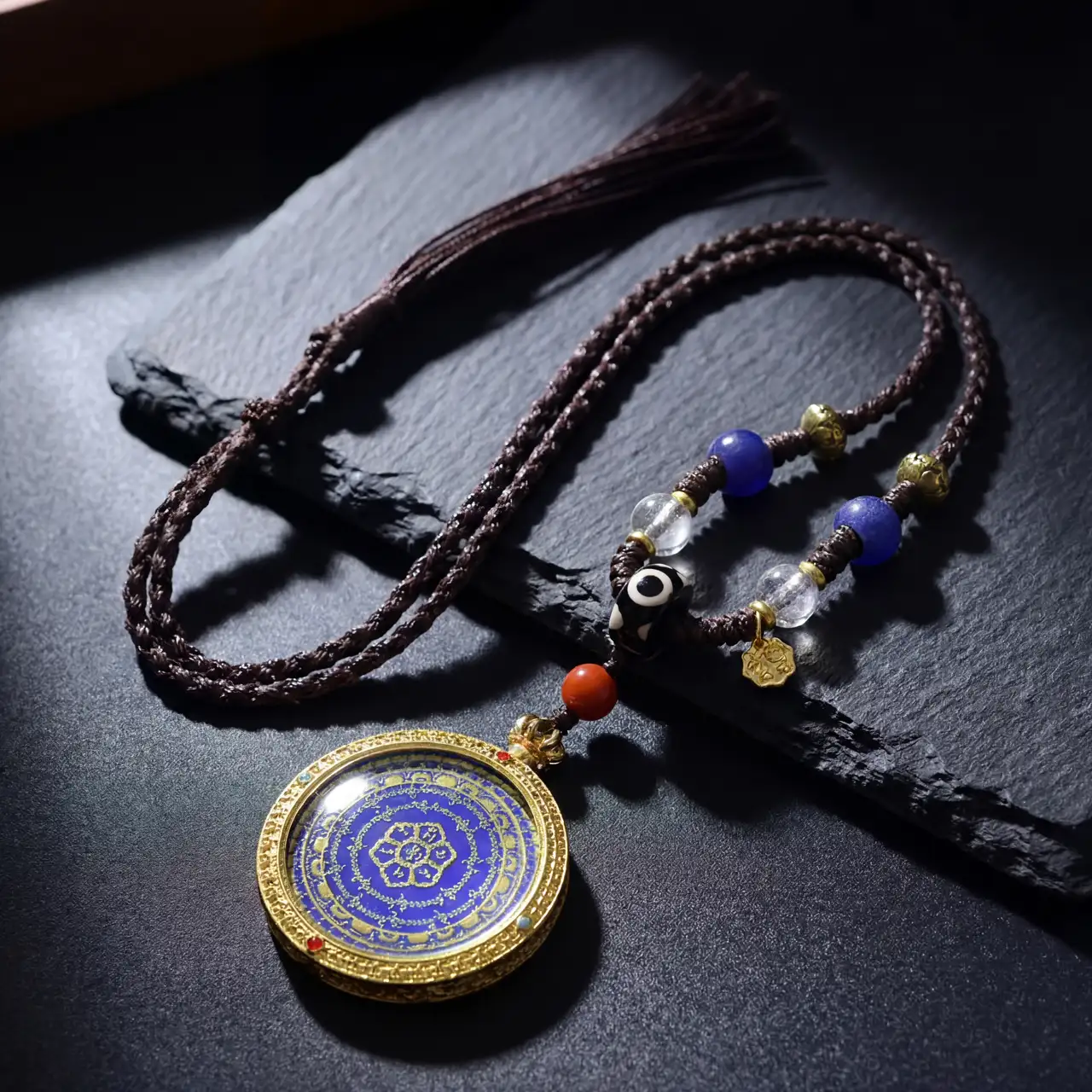 Tibetan Buddhist Amulet Necklace for Men Women, Hand-Woven Rope with Six-Syllable Mantra Thangka Pendant, 44mm Religious Protection Jewelry, Meditation Prayer Beads, Spiritual Zen Gift for Luck - Image 7