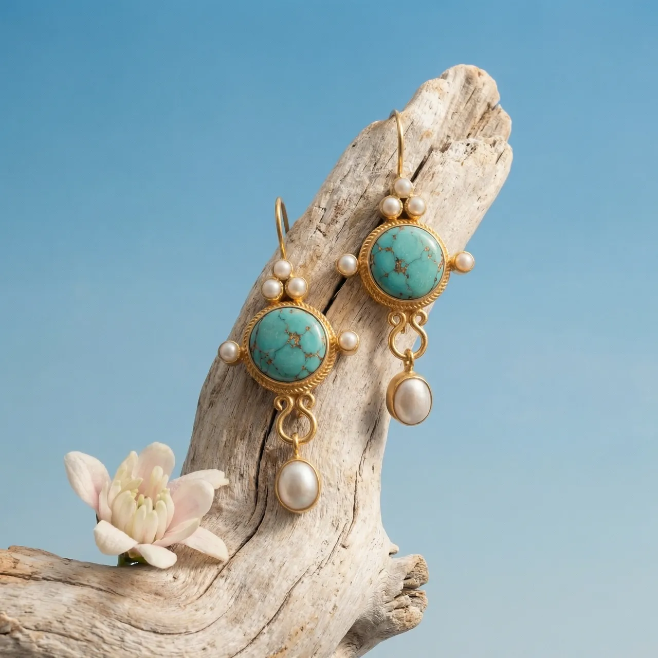 Grace & Blessings-Tibetan Turquoise Earrings - Image 3