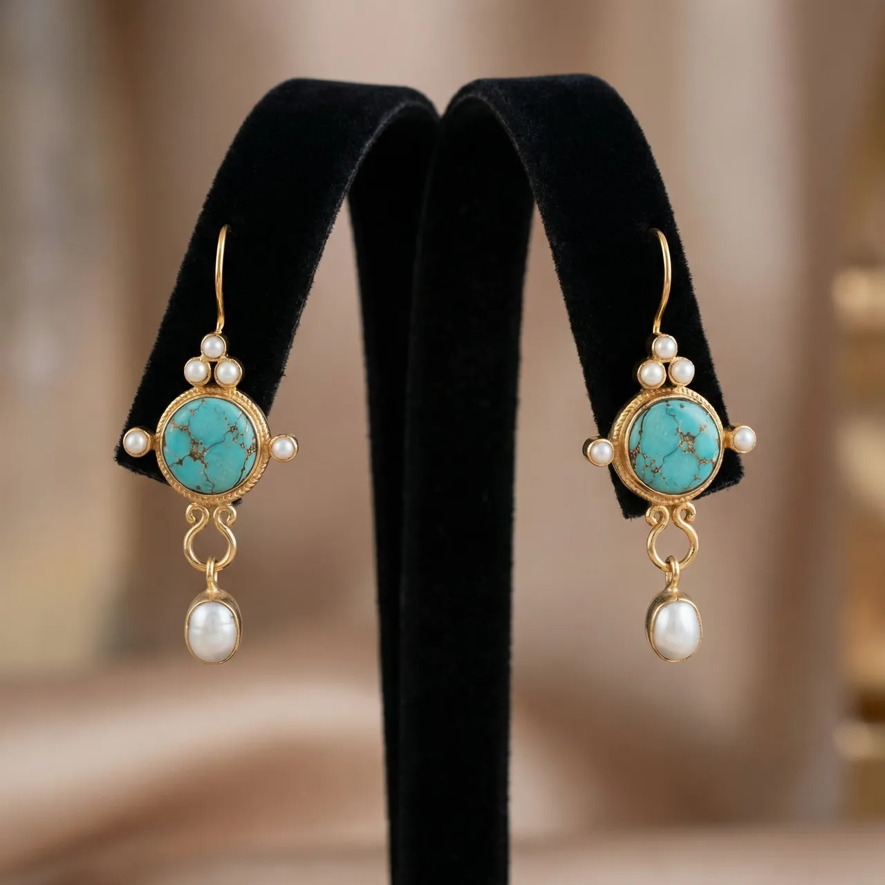 Grace & Blessings-Tibetan Turquoise Earrings - Image 4