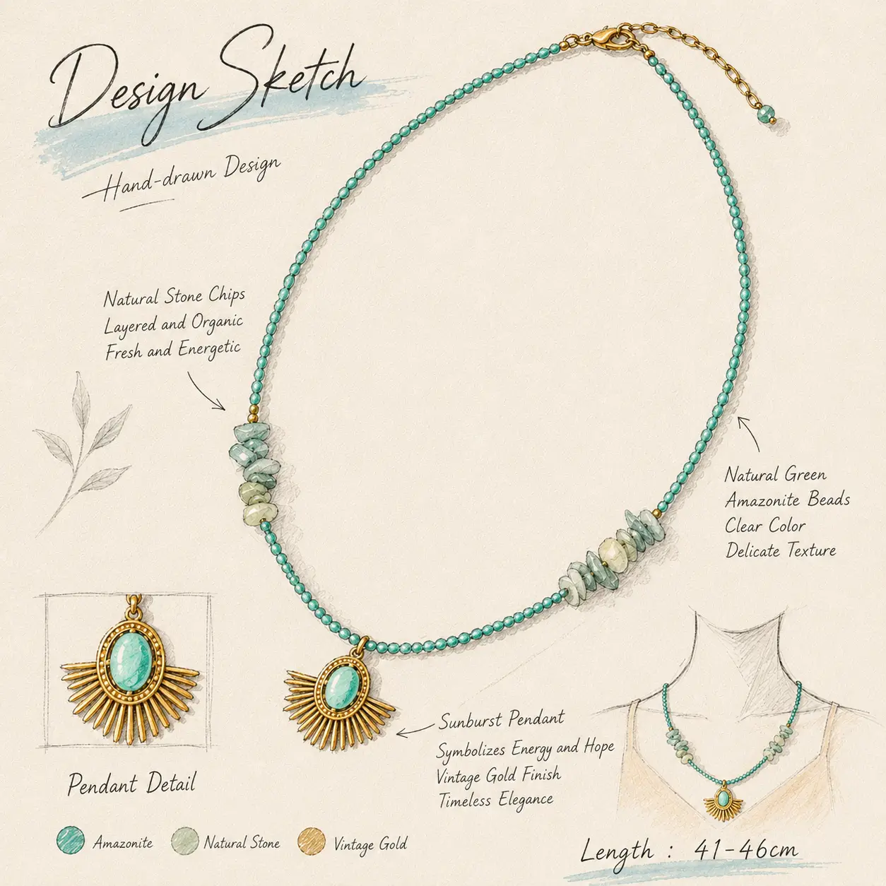 Grace & Blessings-Tibetan Sun Turquoise Pendant Necklace - Image 5