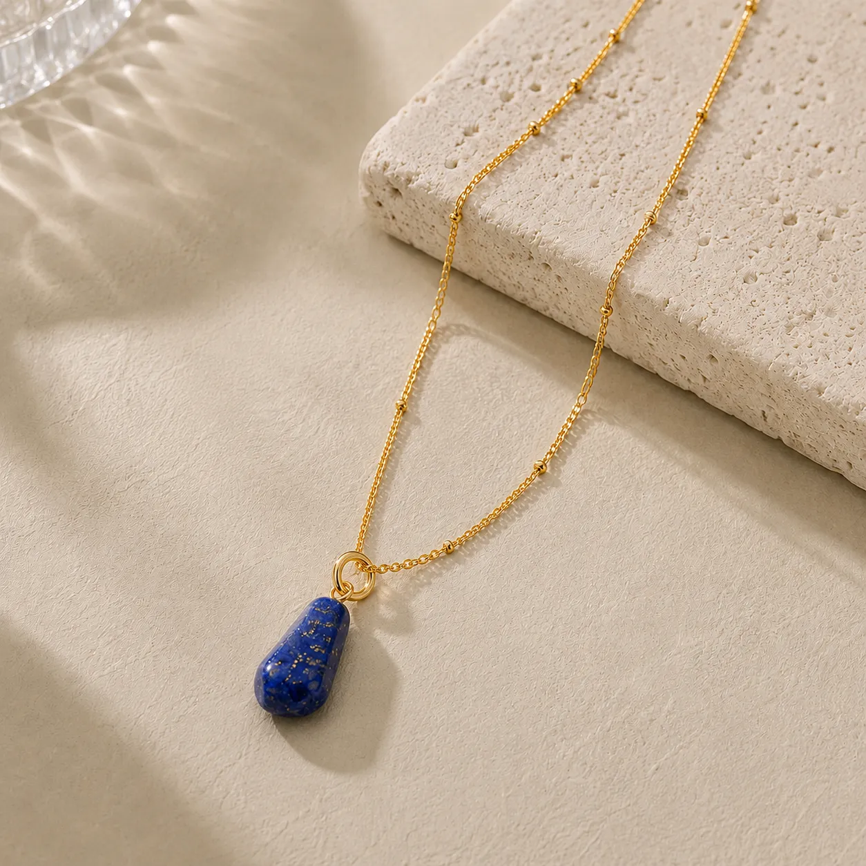 Wisdom & Enlightenment-Multi-faceted Lapis Lazuli Pendant Necklace - Image 4