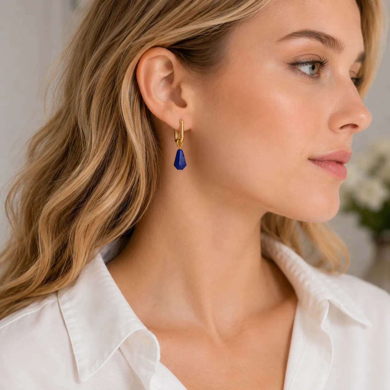 Wisdom & Enlightenment-Multi-faceted Lapis Lazuli Earrings