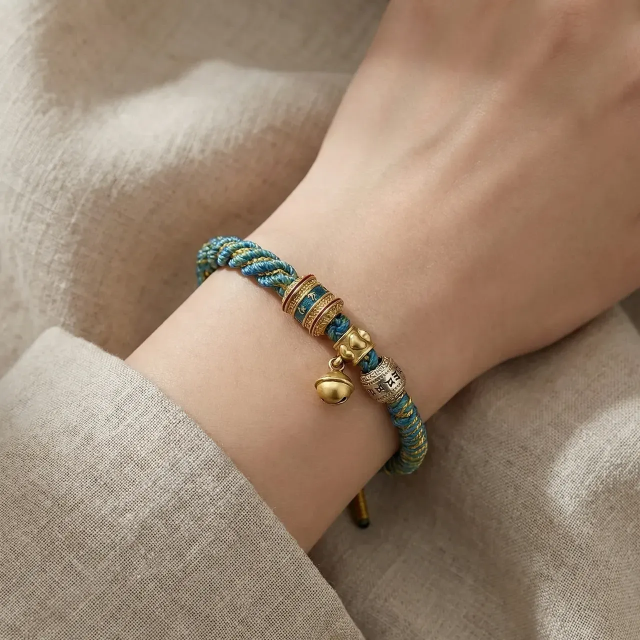 Grace & Blessings-Handmade Tibetan Braided Rope Bracelet - Image 5